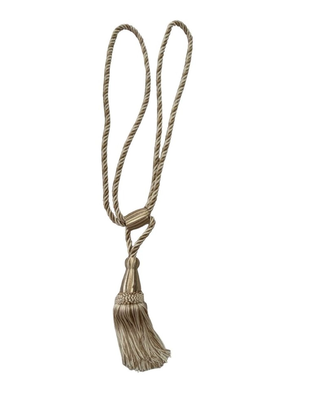 Vintage Passementerie Champagne Gold Drapery Tieback Tassel 22.5" French Style